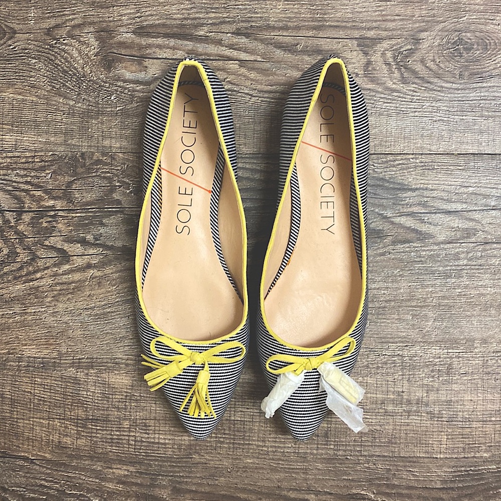 NEW Sole Society Neon Stripe Pointed Flats